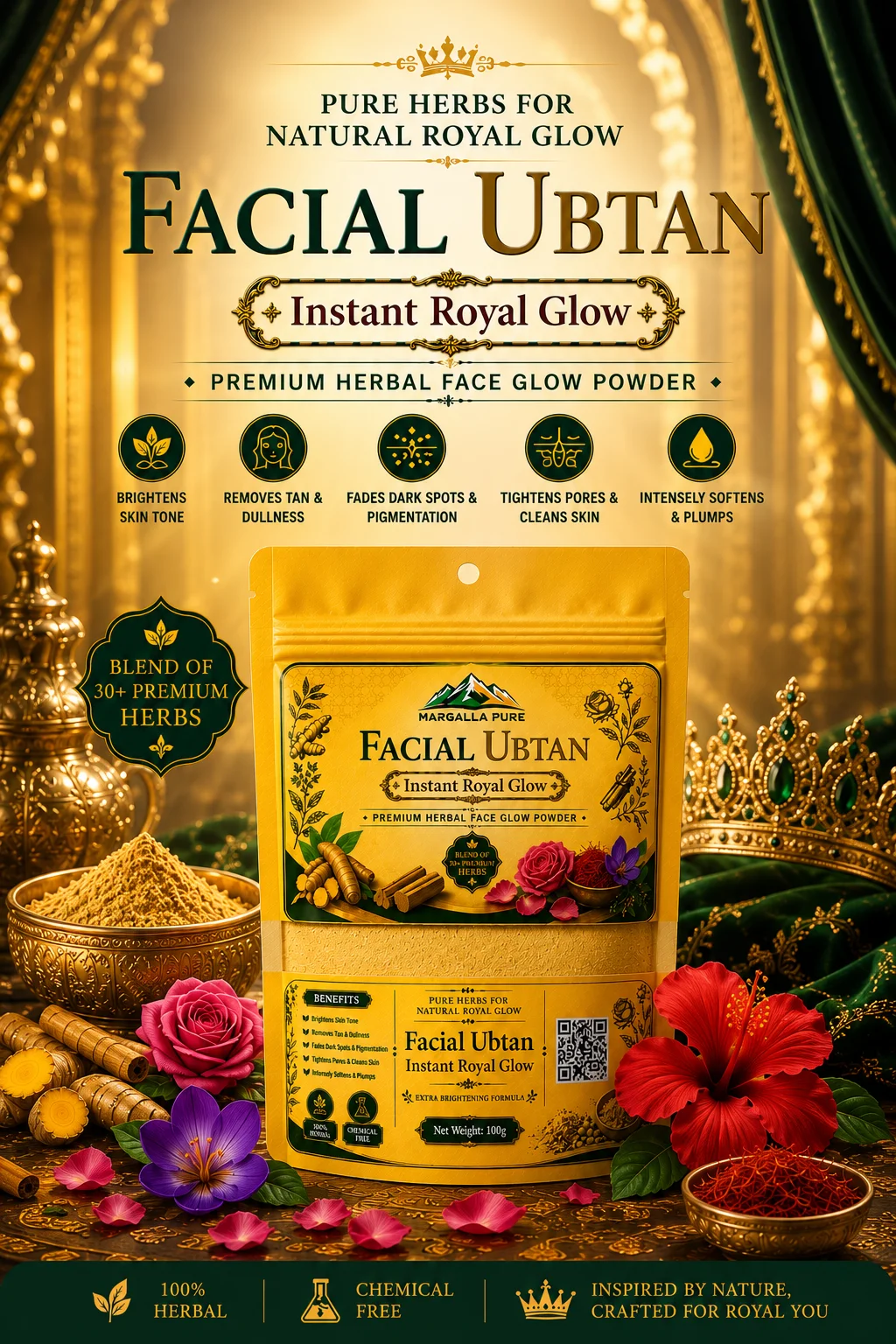 Margalla Pure Facial Ubtan Royal Glow hero banner mobile